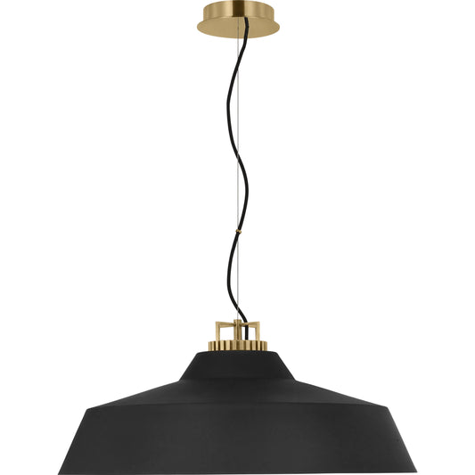 Forge Grande Short Pendant by Visual Comfort & Co. in natural brass. Made from brass in a unique style.