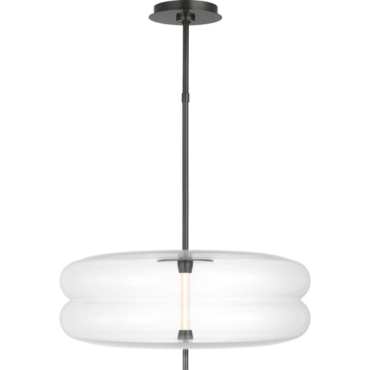 Shakkei Double X-Large Pendant by Visual Comfort & Co. in white. Made from brass in a modern style.