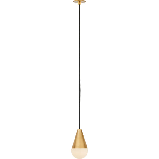 Cupola Alabaster Port Alone Pendant by Visual Comfort & Co.. Made from aluminum or brass in a modern style.