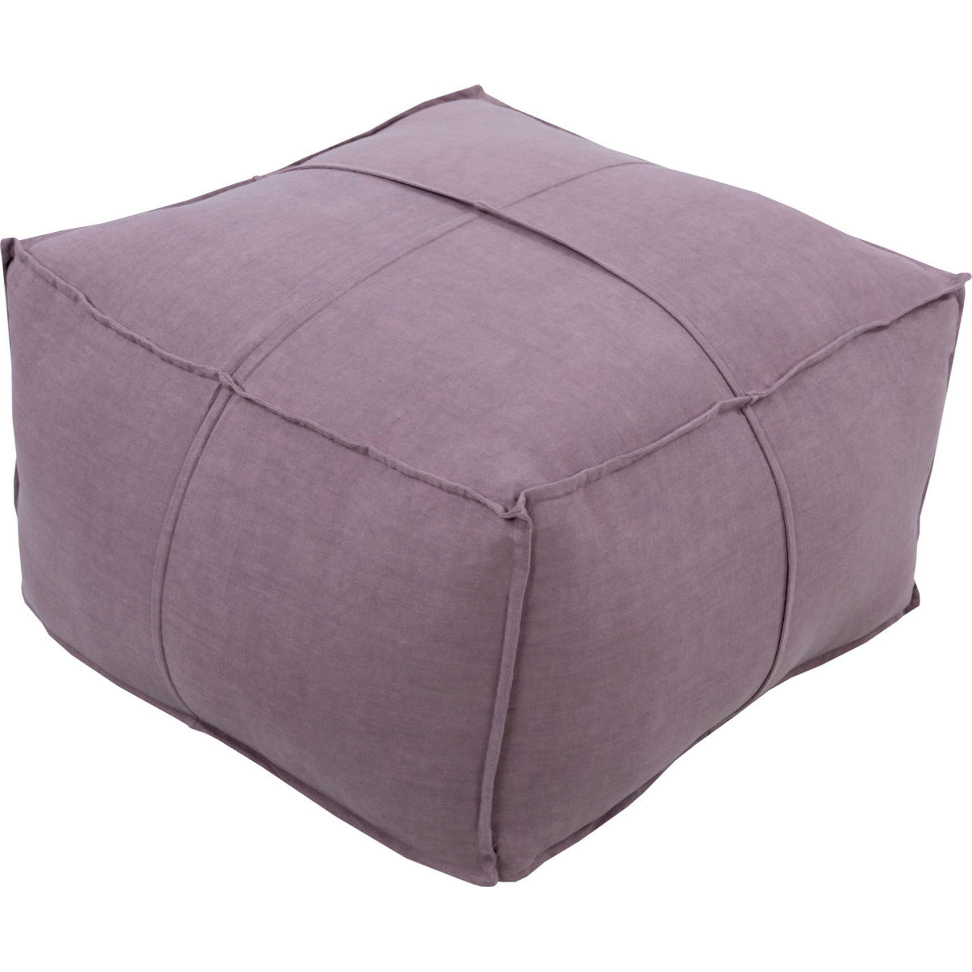 Solid Linen Pouf - 20564 by Livabliss. Made from front: 100% cotton, back: 100% cotton in a modern style.