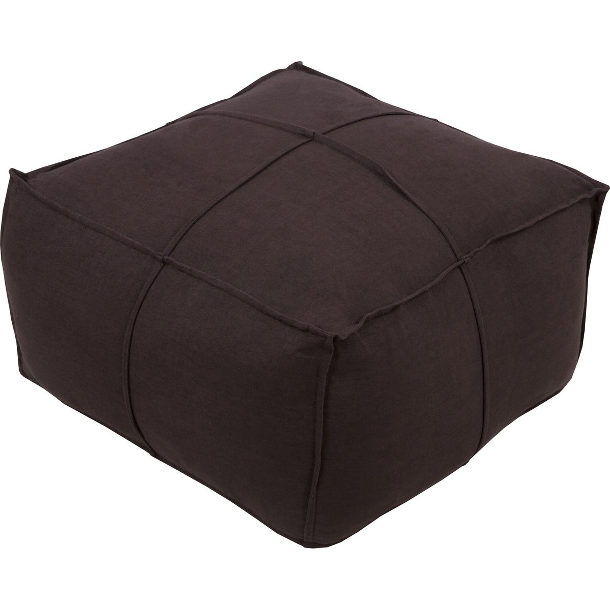 Solid Linen Pouf - 20564 by Livabliss. Made from front: 100% cotton, back: 100% cotton in a modern style.