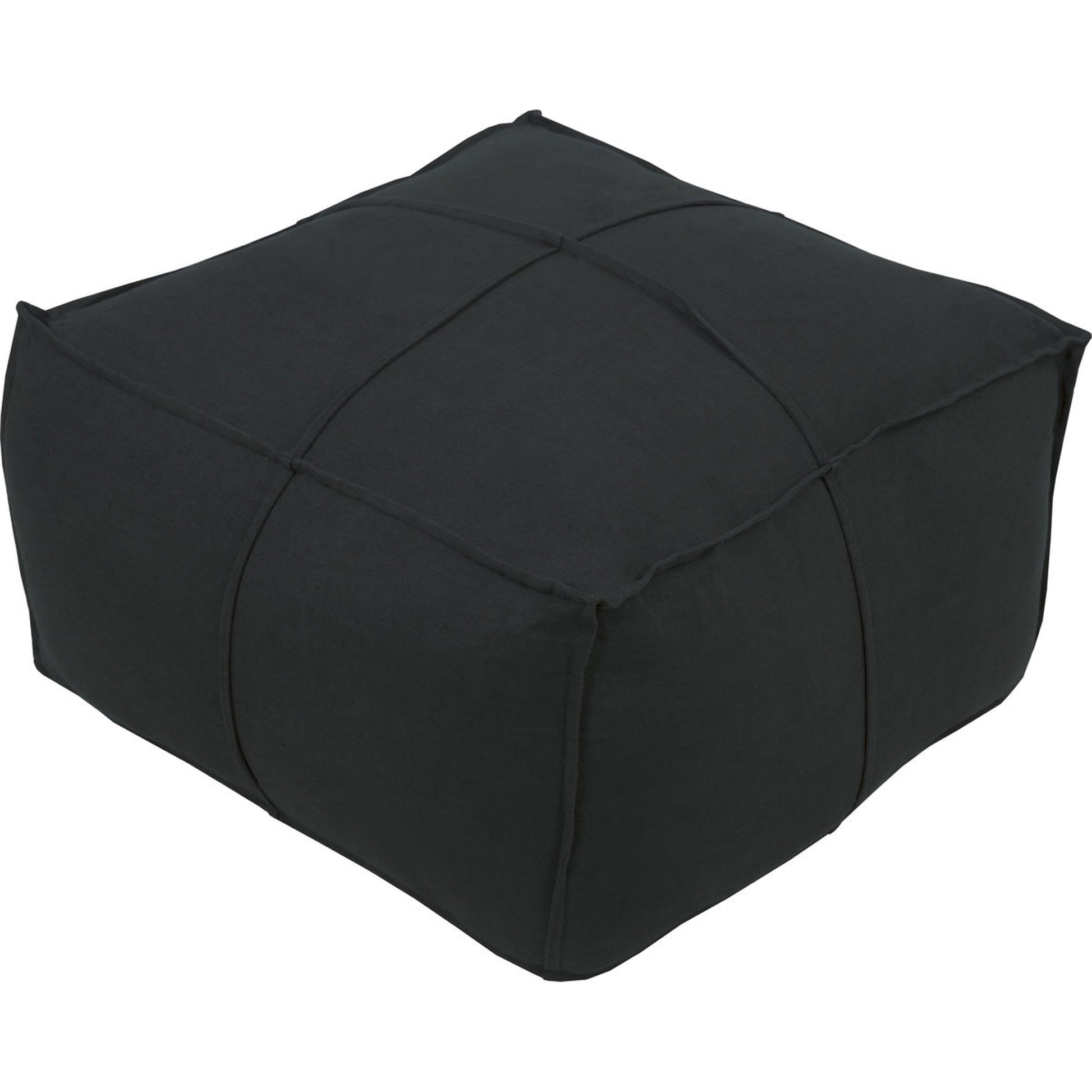 Solid Linen Pouf - 20564 by Livabliss. Made from front: 100% cotton, back: 100% cotton in a modern style.