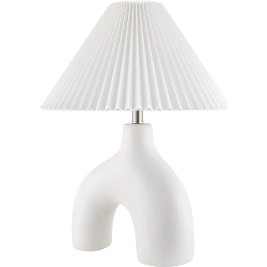 Solara Accent Table Lamp by Livabliss in plated, glazed. Made from ceramic, polyester, iron in a unique style.
