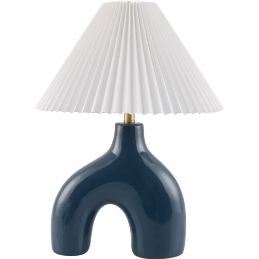 Solara Accent Table Lamp by Livabliss in plated, glazed. Made from ceramic, polyester, iron in a unique style.