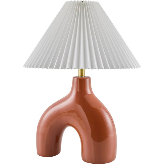 Solara Accent Table Lamp by Livabliss in plated, glazed. Made from ceramic, polyester, iron in a unique style.