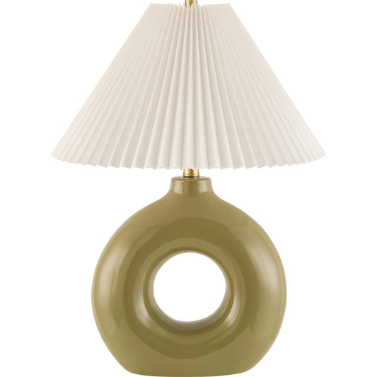 Solara Accent Table Lamp by Livabliss in plated, glazed. Made from ceramic, polyester, iron in a unique style.