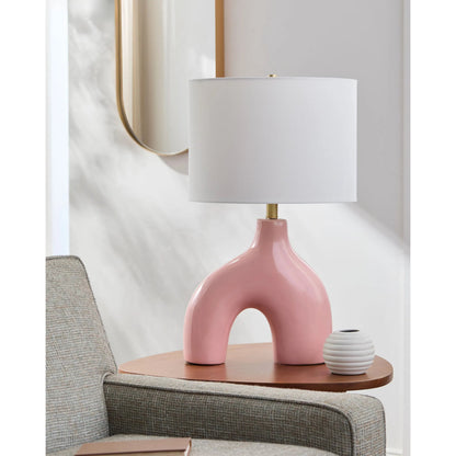 Solara Accent Lamp by Livabliss. Made from ceramic, cotton, iron in a modern style.