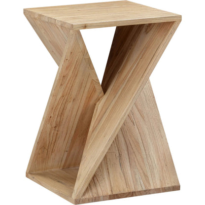 Silhouette Side Table by LH Imports in brown and elm finish. Made from solid natural mindi wood in a transitional style.