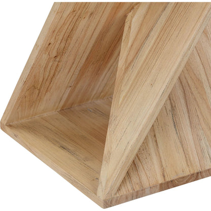 Silhouette Side Table by LH Imports in brown and elm finish. Made from solid natural mindi wood in a transitional style.