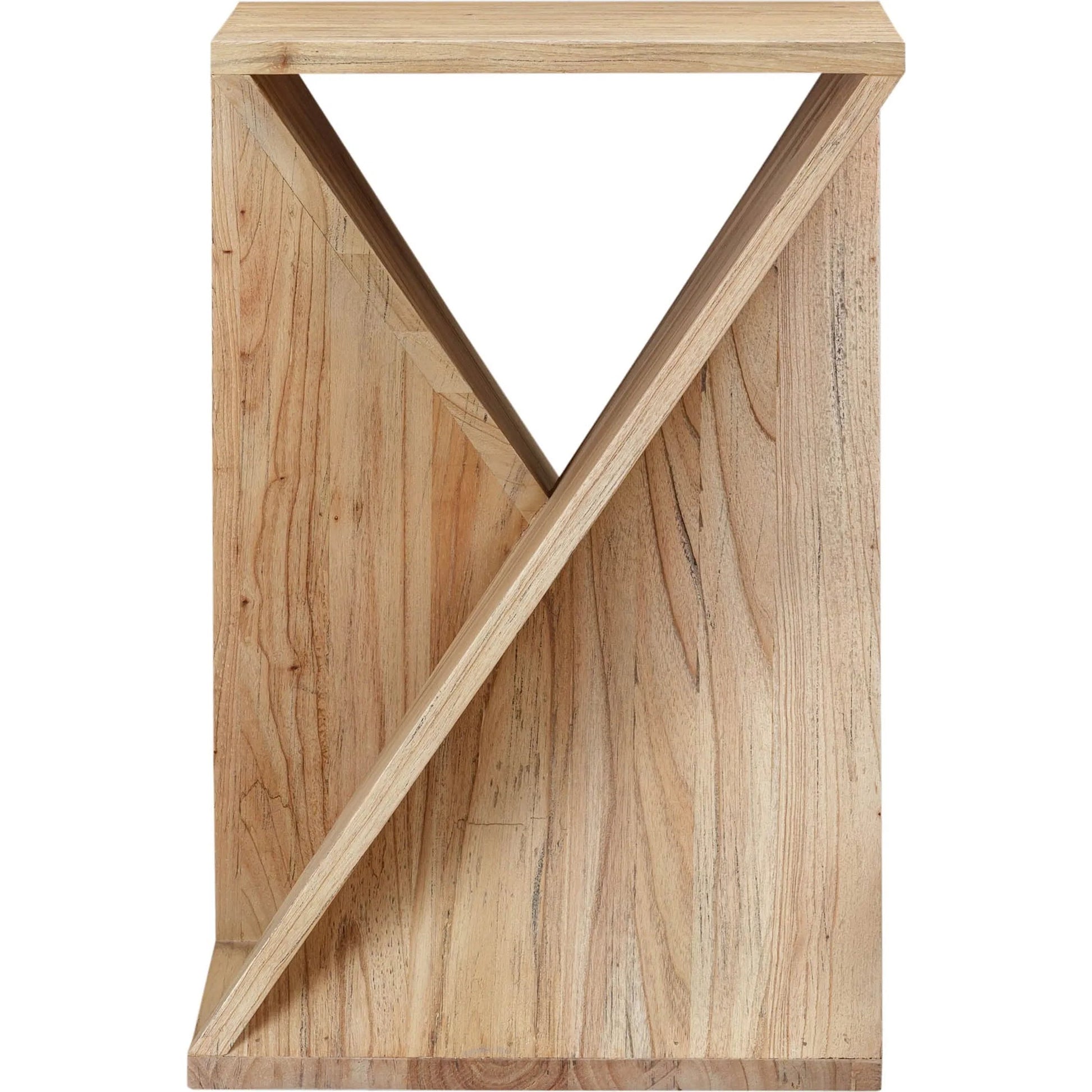 Silhouette Side Table by LH Imports in brown and elm finish. Made from solid natural mindi wood in a transitional style.