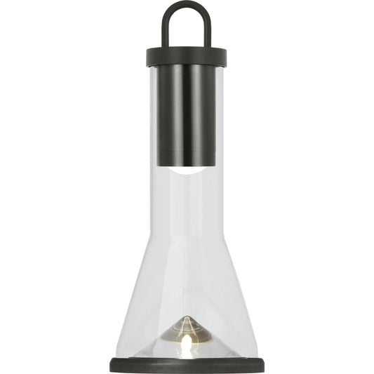 Kandella Accent Rechargeable Table Lamp by Visual Comfort & Co. in bronze. Made from brass in a unique style.