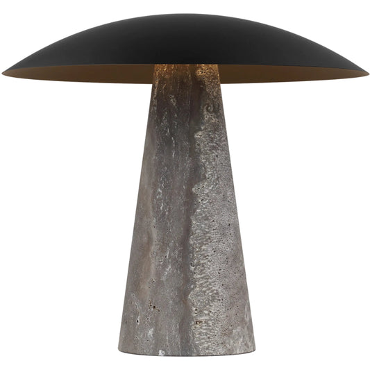 Aegis Medium Table Lamp by Visual Comfort & Co.. Made from travertine in a unique style.