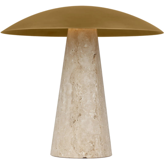 Aegis Medium Table Lamp by Visual Comfort & Co.. Made from travertine in a unique style.