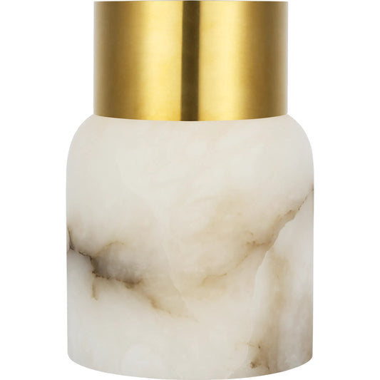 Caspe Alabaster 7" Rechargeable Table Lamp by Visual Comfort & Co.. Made from brass in a modern style.