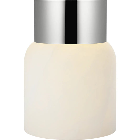 Caspe Alabaster 7" Rechargeable Table Lamp by Visual Comfort & Co.. Made from brass in a modern style.
