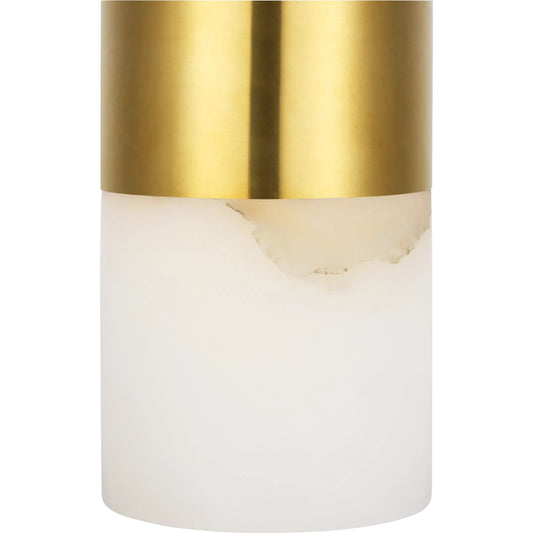 Caspe Alabaster 6" Rechargeable Table Lamp by Visual Comfort & Co.. Made from brass in a modern style.