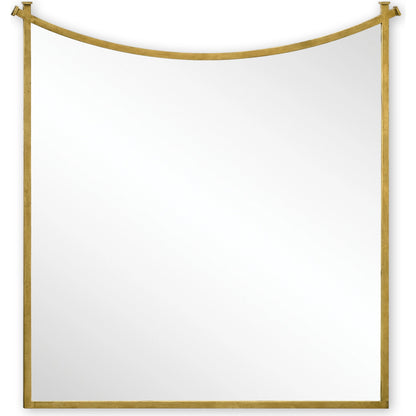 Luxe Curve Accent Mirror by Jonathan Charles in gold and gilded iron. Made from iron in a transitional style.