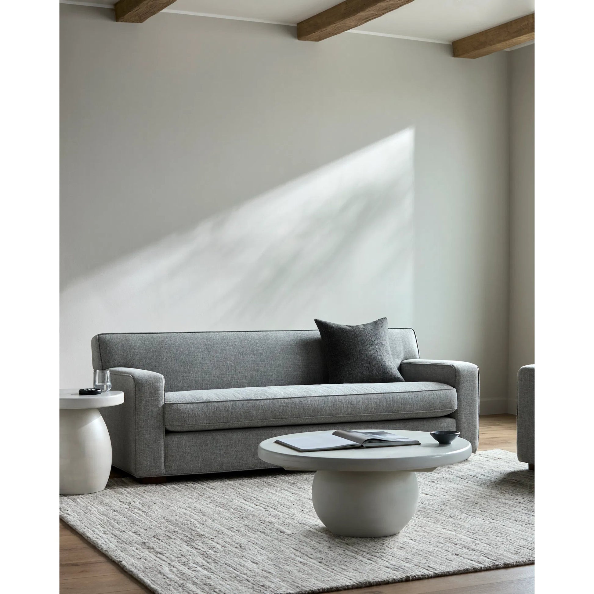 Smith Sofa - 539333 by Surya in base: brown and stained. Made from polyester, poplar, plywood, rubber wood, polyurethane foam, duck feathers in a modern style.