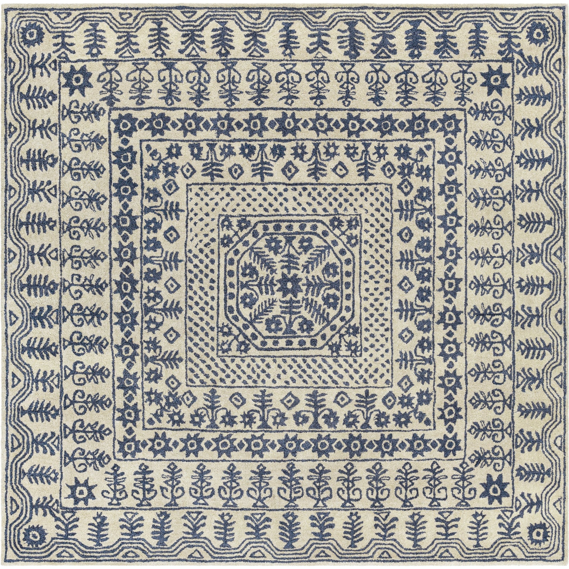 Smithsonian Rug - 1583 by Surya in blue, beige. Made from 100% new zealand wool in a unique style.