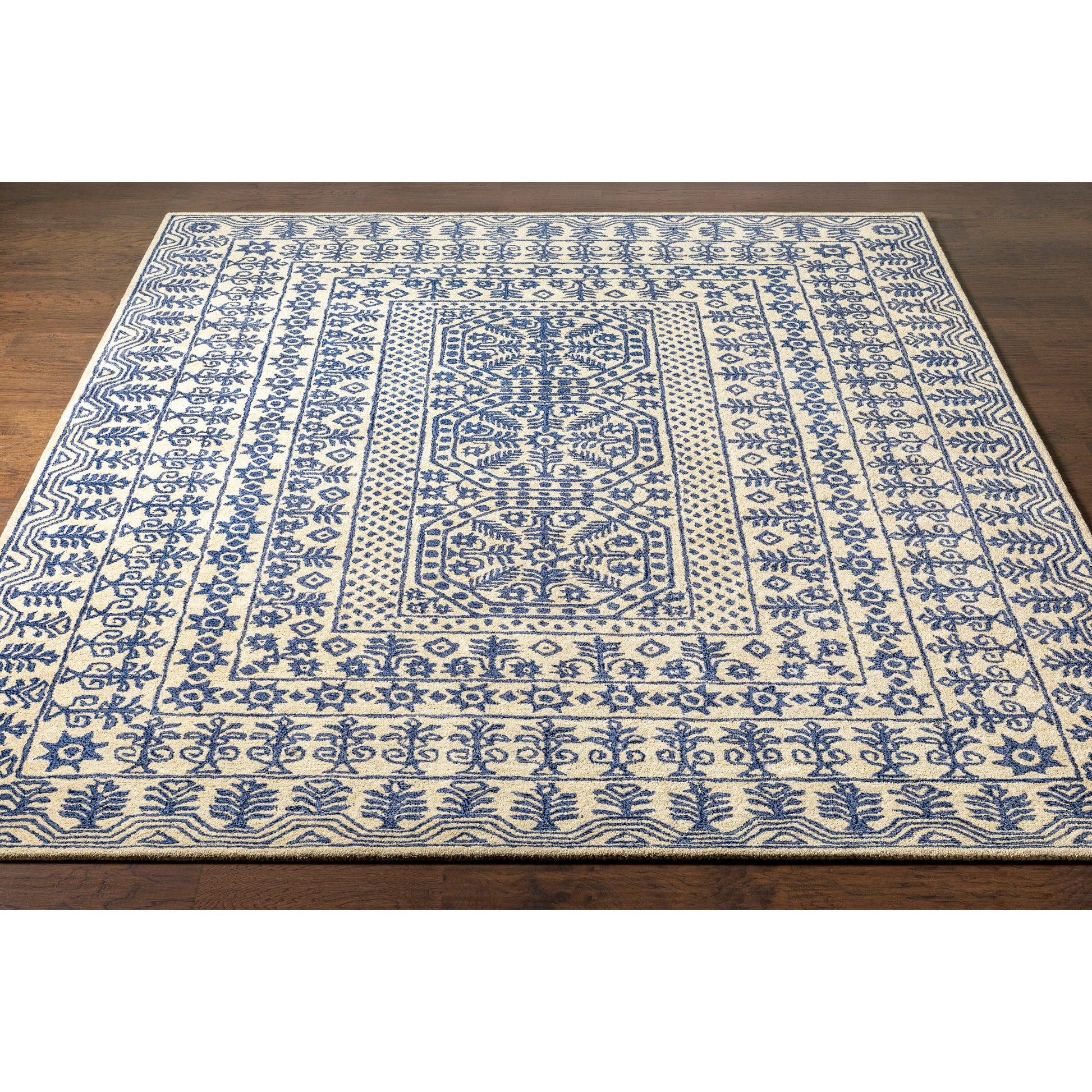 Smithsonian Rug - 1583 by Surya in blue, beige. Made from 100% new zealand wool in a unique style.