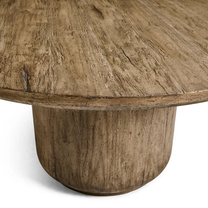 60" Stone Ridge Round Dining Table by Jonathan Charles in tully light acacia. Made from acacia in a transitional style.