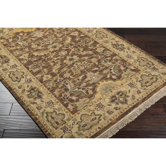 Soumek Rug - 11455 by Surya in brown multi. Made from 100% semi-worsted new zealand wool in a unique style.
