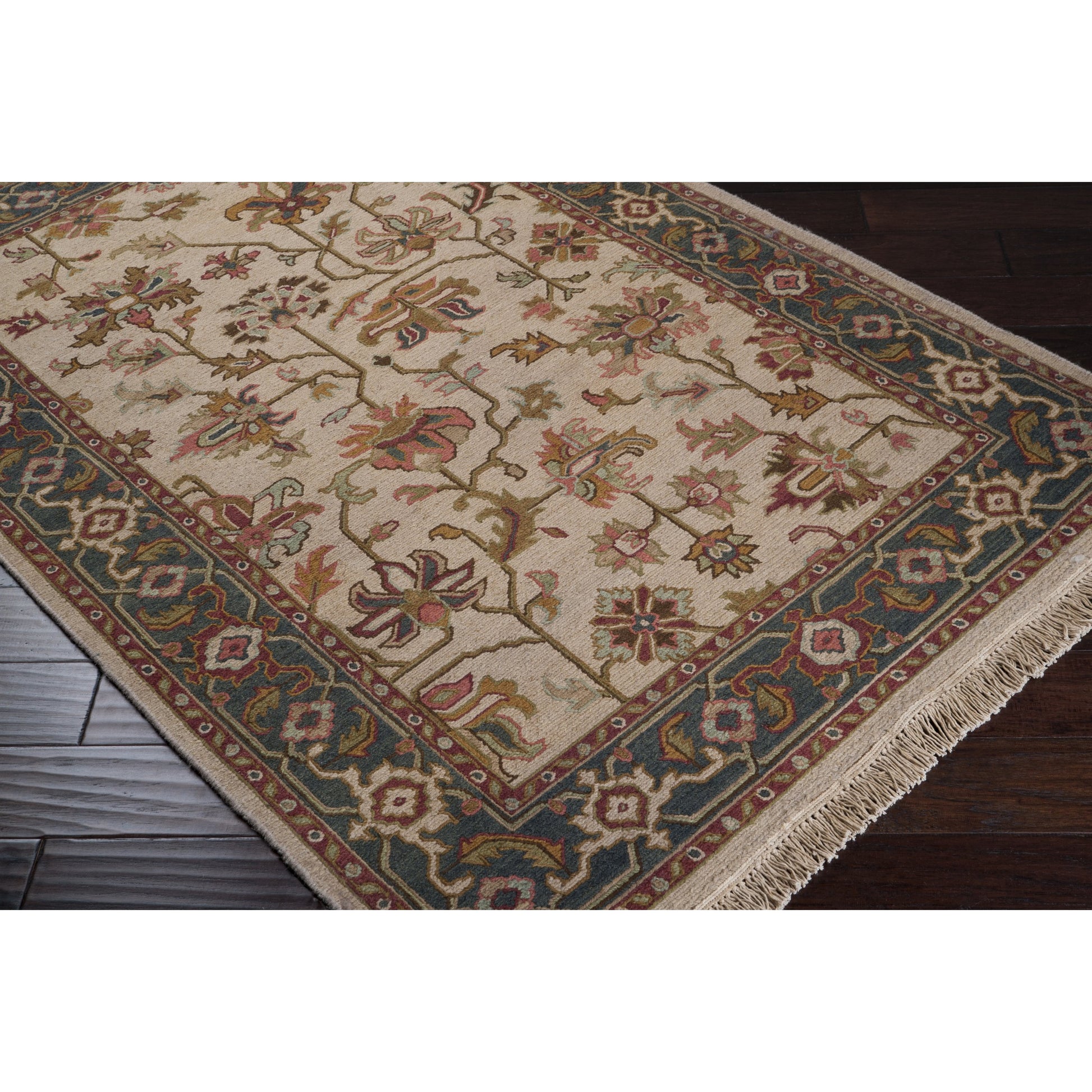 Soumek Rug - 11456 by Surya in tan, beige, ivory. Made from 100% semi-worsted new zealand wool in a unique style.