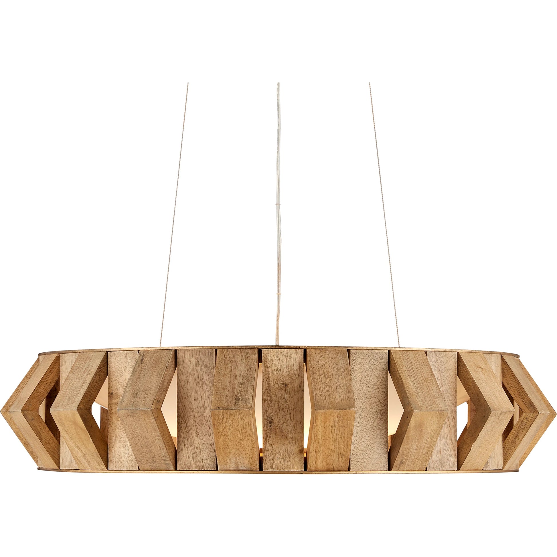 Plunge Chandelier by Currey and Company in toffee, brass, white. Made from wood, wrought iron, composite in a modern style.