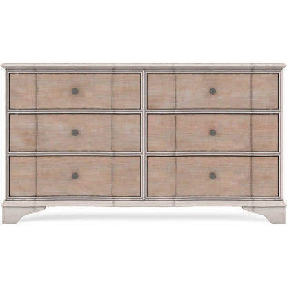 Alcove Dresser by A.R.T. Furniture in belgian ivory, washed maple. Made from acacia solids, maple veneers, metal in a traditional style.