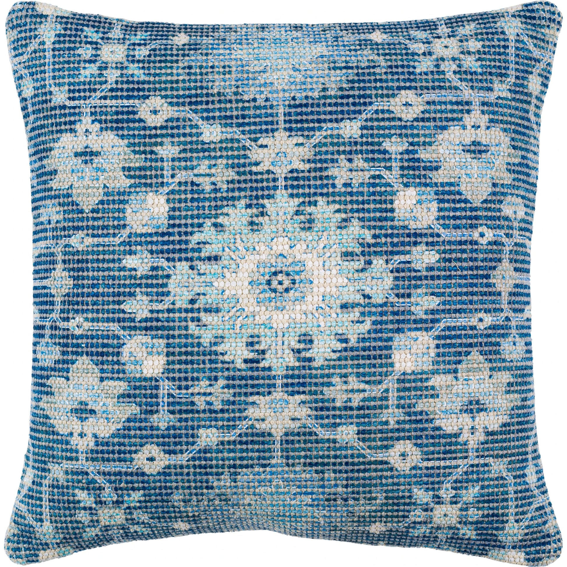 Samsun Pillow - 15362 by Livabliss in cream, navy. Made from 70% cotton, 30% polyester, 100% cotton in a eclectic & global style.