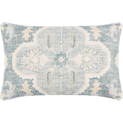 Samsun Pillow - 28567 by Livabliss in cream, teal. Made from 70% cotton, 30% polyester, 100% cotton in a eclectic & global style.