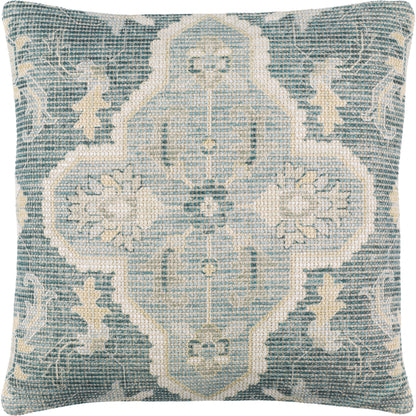 Samsun Pillow - 28567 by Livabliss in cream, teal. Made from 70% cotton, 30% polyester, 100% cotton in a eclectic & global style.