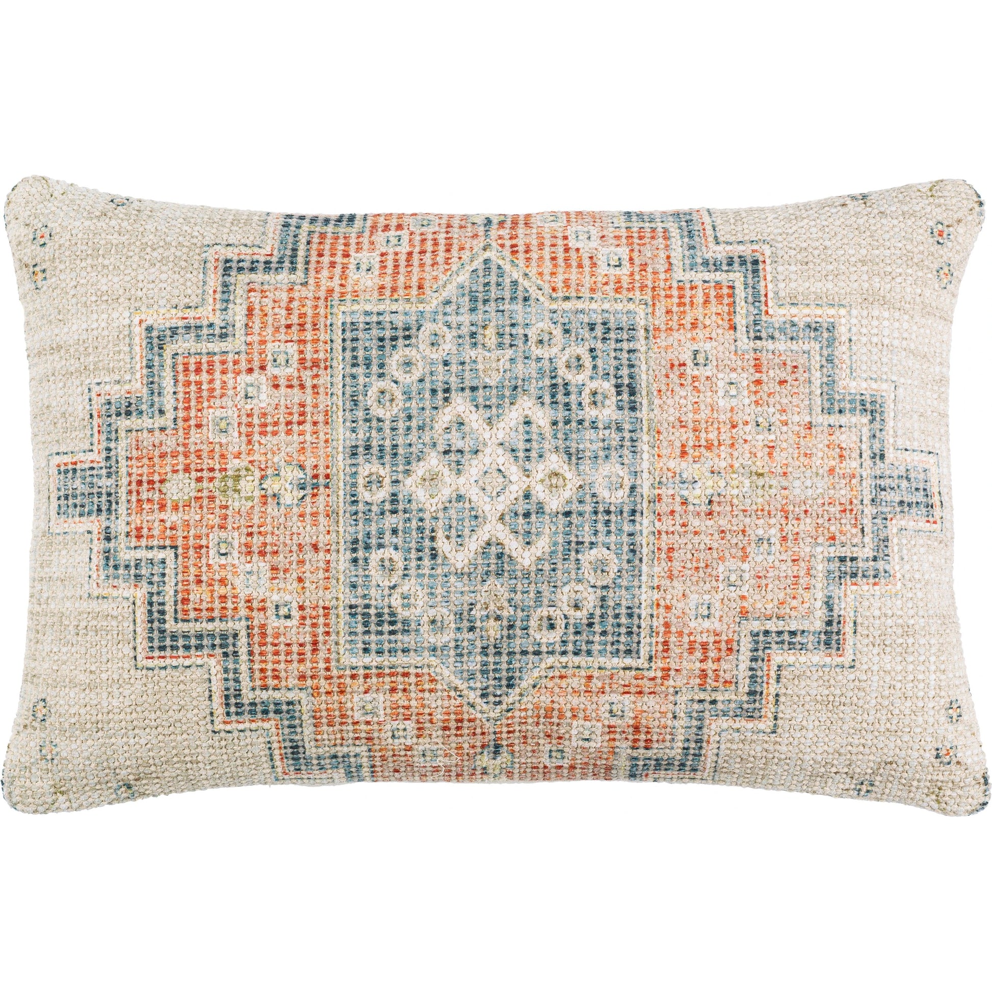 Samsun Pillow - 32233 by Surya in cream, deep teal. Made from 70% cotton, 30% polyester, 100% cotton in a eclectic & global style.