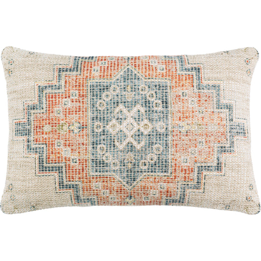Samsun Pillow - 32233 by Livabliss in cream, deep teal. Made from 70% cotton, 30% polyester, 100% cotton in a eclectic & global style.