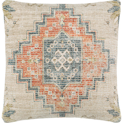 Samsun Pillow - 32233 by Surya in cream, deep teal. Made from 70% cotton, 30% polyester, 100% cotton in a eclectic & global style.