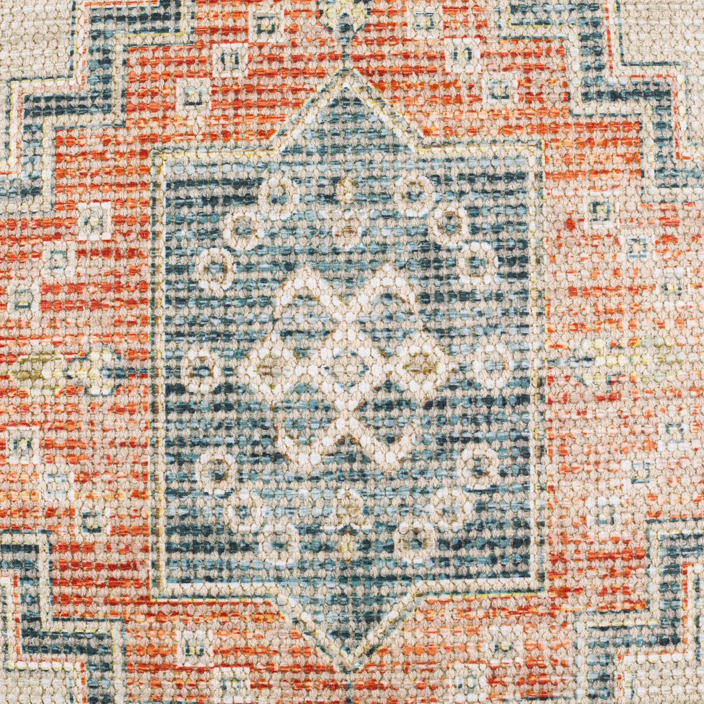 004 SI-1890126,SI-1890127 | Closeup | Samsun Pillow - 32233 by Surya in cream, deep teal. Made from 70% cotton, 30% polyester, 100% cotton in a eclectic & global style.