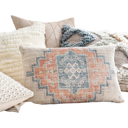 Samsun Pillow - 32233 by Surya in cream, deep teal. Made from 70% cotton, 30% polyester, 100% cotton in a eclectic & global style.