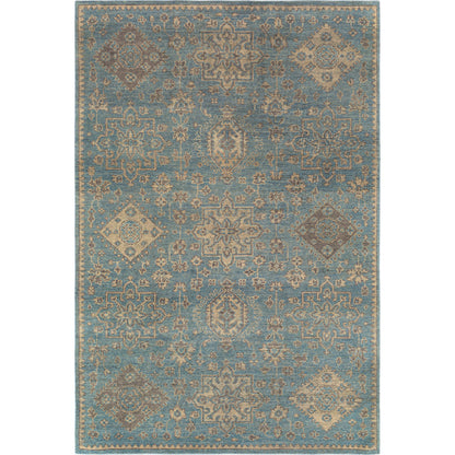 Smyrna SMY-2303 Rug by Surya in light blue, medium gray, beige, black. Made from 100% wool in a unique style.
