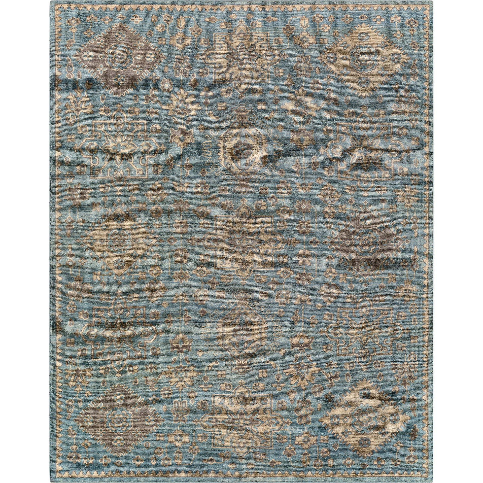 Smyrna SMY-2303 Rug by Surya in light blue, medium gray, beige, black. Made from 100% wool in a unique style.