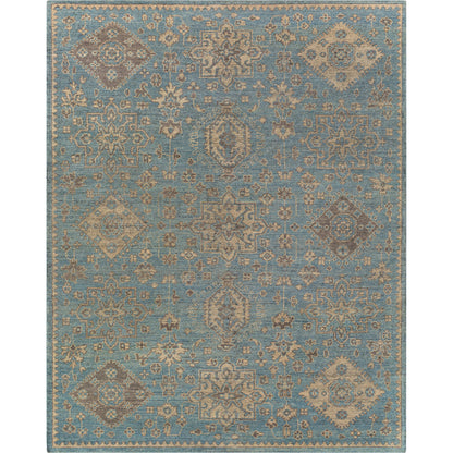 Smyrna SMY-2303 Rug by Surya in light blue, medium gray, beige, black. Made from 100% wool in a unique style.