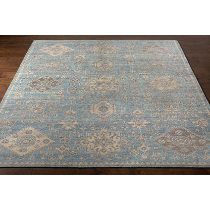 Smyrna SMY-2303 Rug by Surya in light blue, medium gray, beige, black. Made from 100% wool in a unique style.