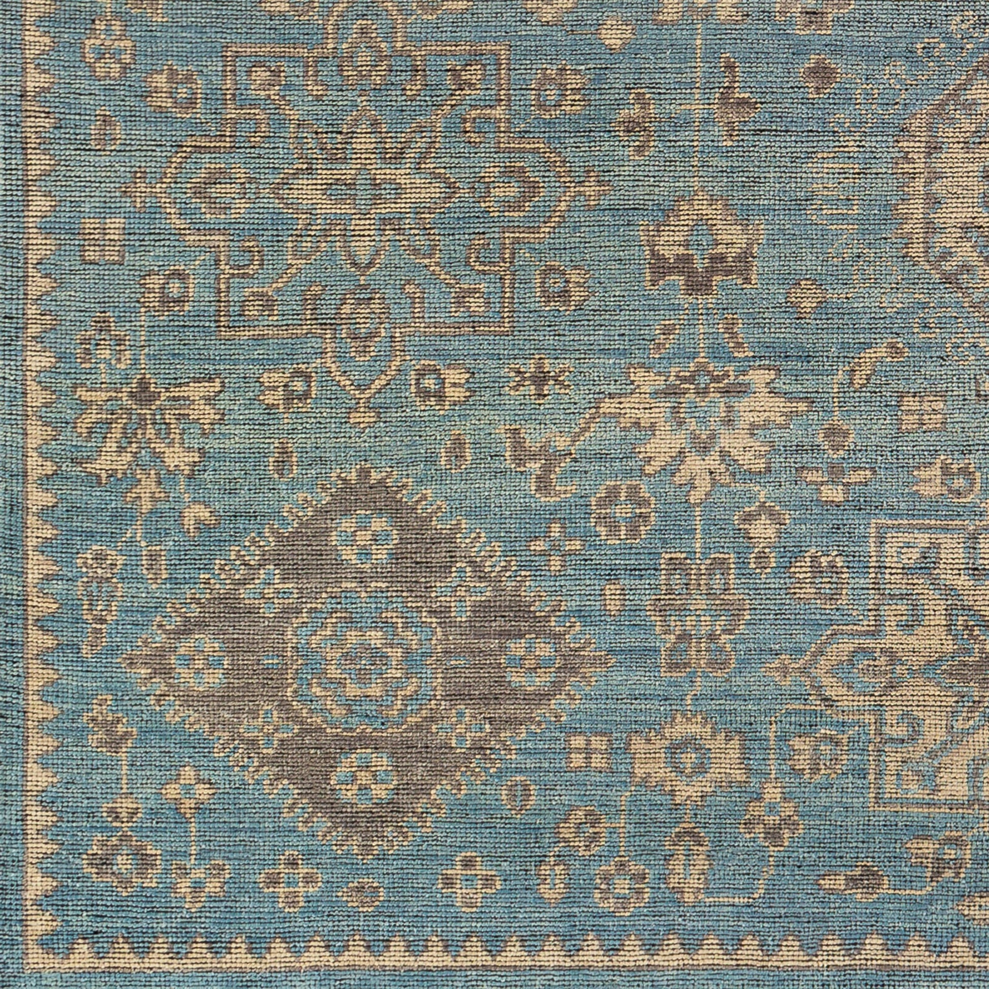 Smyrna SMY-2303 Rug by Surya in light blue, medium gray, beige, black. Made from 100% wool in a unique style.