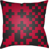 Black, Bright Red / 18" x 18"