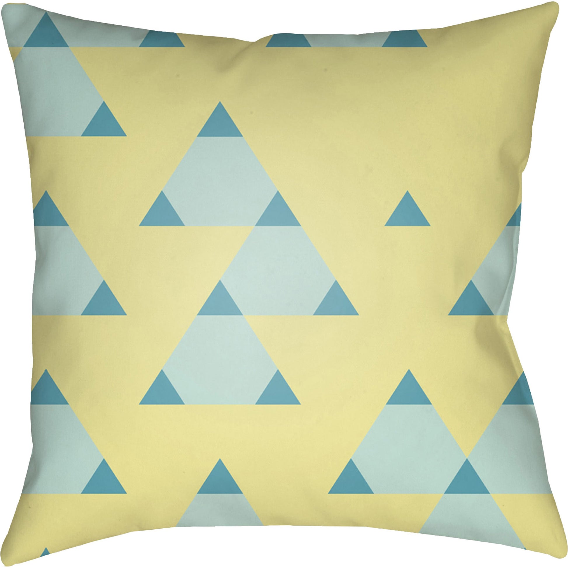 Scandanavian Pillow - 19460 by Livabliss in bright yellow, sky blue, mint. Made from front: 100% polyester, back: 100% polyester in a modern style.
