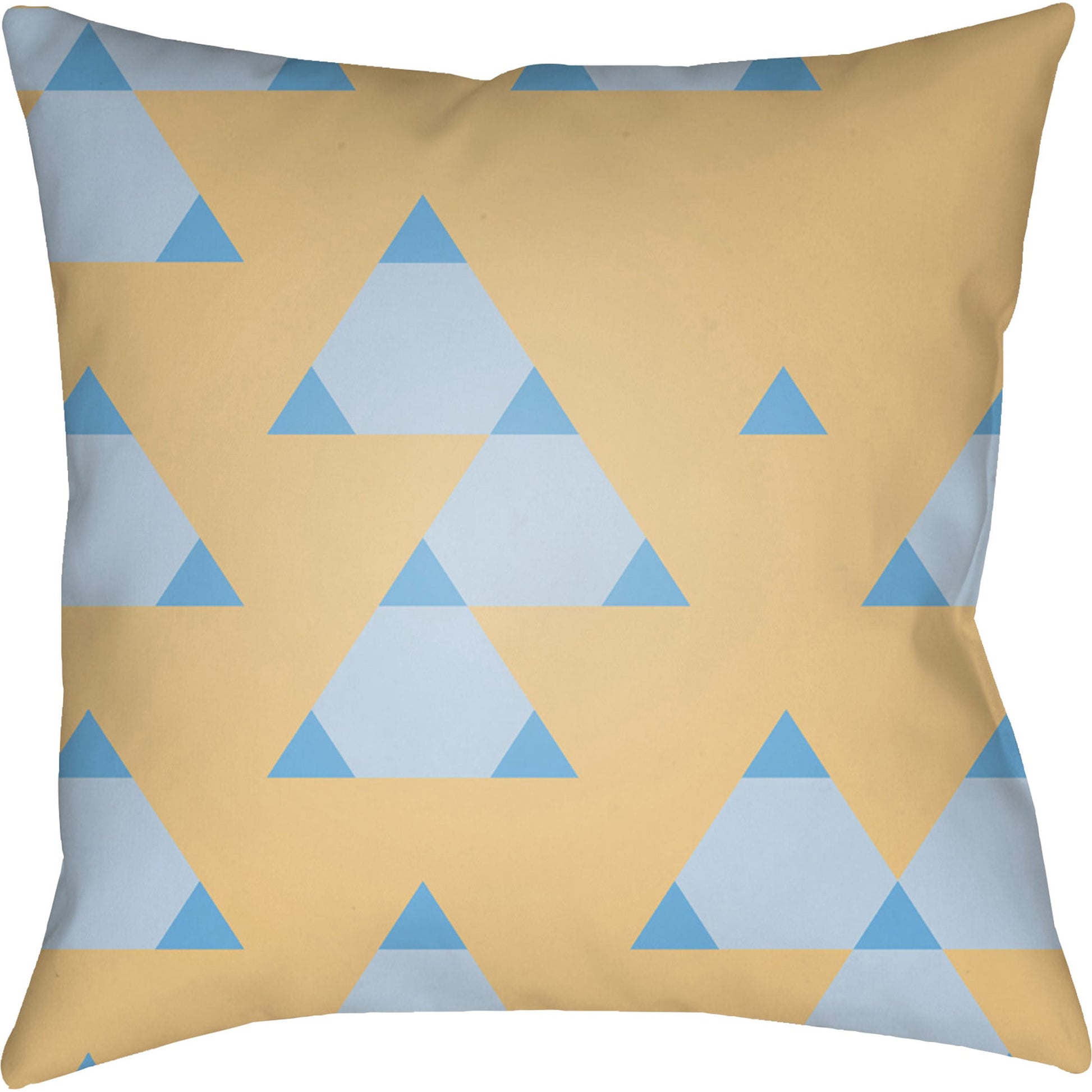Scandanavian Pillow - 19460 by Livabliss in bright yellow, sky blue, mint. Made from front: 100% polyester, back: 100% polyester in a modern style.