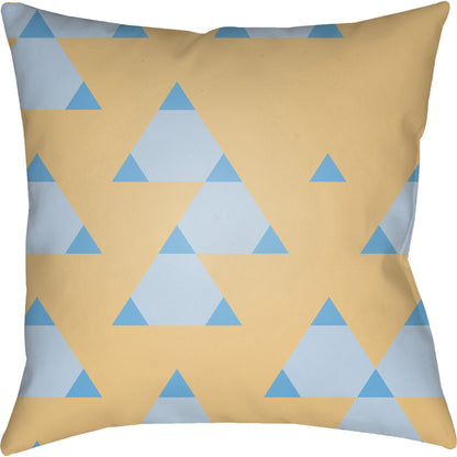 Scandanavian Pillow - 19460 by Livabliss in bright yellow, sky blue, mint. Made from front: 100% polyester, back: 100% polyester in a modern style.