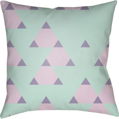 Scandanavian Pillow - 19460 by Livabliss in bright yellow, sky blue, mint. Made from front: 100% polyester, back: 100% polyester in a modern style.