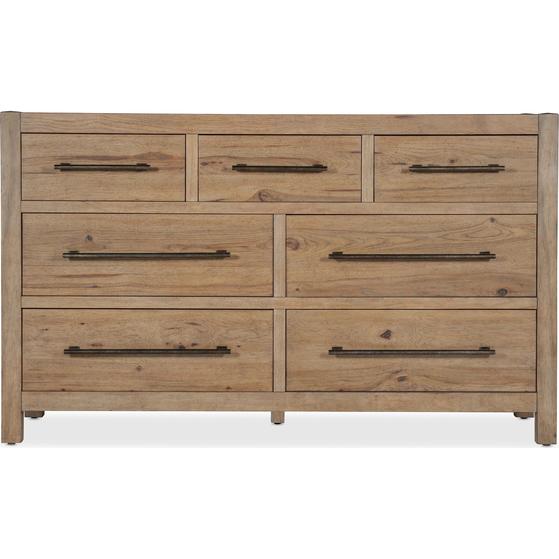 Vineyard Row Seven-Drawer Dresser by Hooker Furniture in light wood and sonoma. Made from unique in a transitional style.