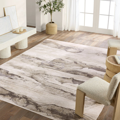 Sanata SNA01 Rug by Jaipur Living in gray, ivory. Made from 100% viscose in a unique style.