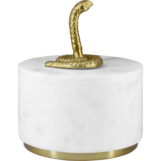Snape Marble Container by Worlds Away in white. Made from unique in a unique style.
